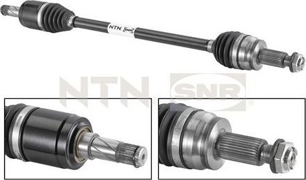 Полуось (привод в сборе, приводной вал) NTN / SNR задняя правая/левая для Land Rover Range Rover Evoque I 2011-2019. Артикул DK80.001