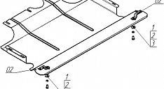 Защита Мотодор для картера, КПП Volkswagen Tiguan II 2017-2026. Артикул 02739
