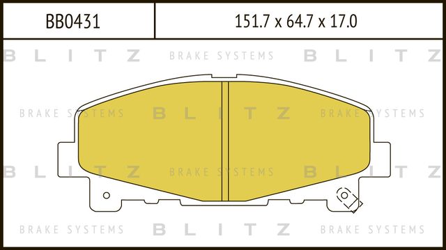 Колодки тормозные HONDA ACCORD 08- перед. (Blitz). Артикул BB0431