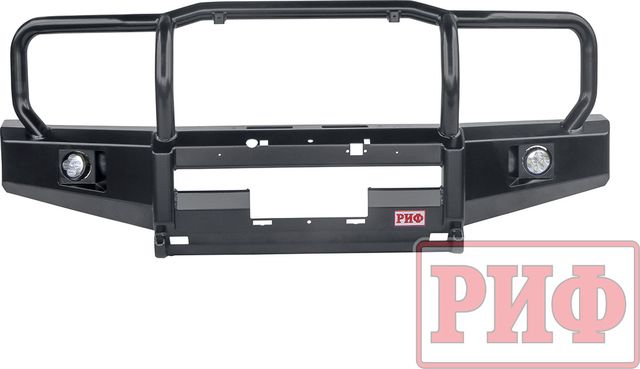 Бампер силовой РИФ передний без доп. фарами с защитной дугой под штатную лебедку для Toyota Land Cruiser 78 2006-2026. Артикул RIF076-11350