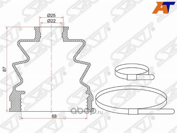 Пыльник шруса внутренний FR MMC ASX 10- 1,6  2 хо (SAT). Артикул BKFD023