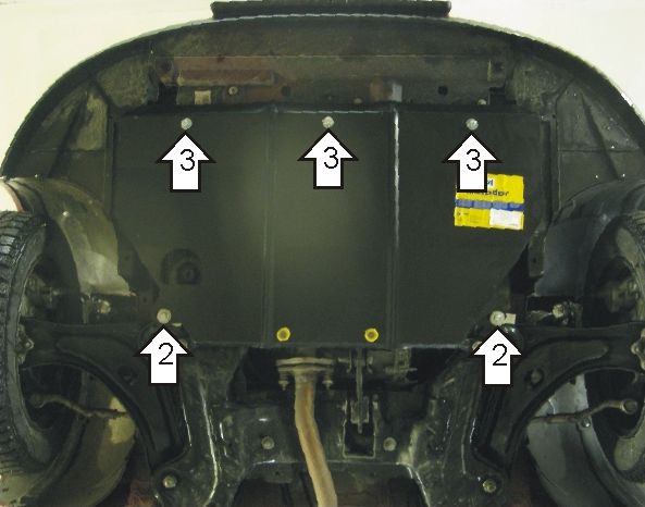 Защита Мотодор для картера, КПП Citroen C2 2002-2009. Артикул 00405