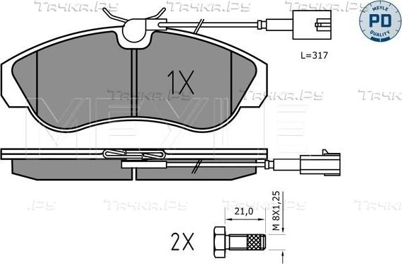 Тормозные колодки Meyle PD передние для Fiat Ducato II 1999-2002. Артикул 025 236 0319/PD