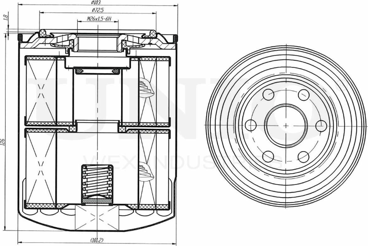 Фильтр масляный (Unio). Артикул FLT-20049