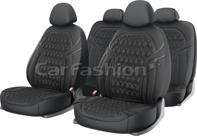 Чехлы универсальные CarFashion Impulse на сидения авто, цвет Темно-серый. Артикул 10133