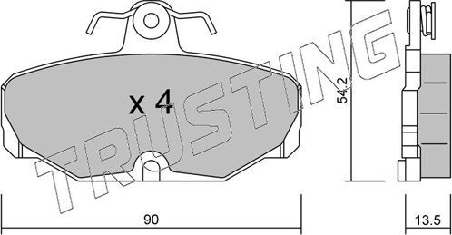 Тормозные колодки Trusting. Артикул 097.2
