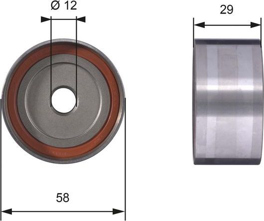 Направляющий (ведущий) ролик ремня ГРМ Gates (Металл) для Toyota Altezza 1999-2005. Артикул T42025