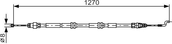 Трос ручника (тросик ручного тормоза) Bosch. Артикул 1 987 482 014