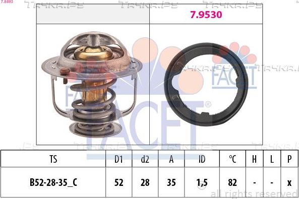 Термостат Facet Made in Italy - OE Equivalent для Honda CR-V IV 2012-2018. Артикул 7.8493