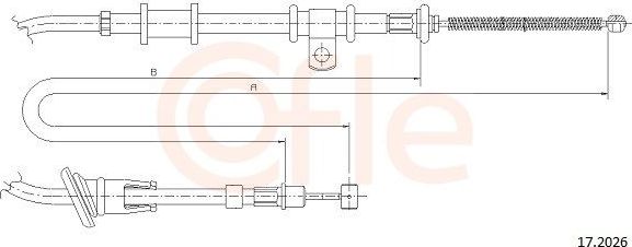 Трос ручника (тросик ручного тормоза) Cofle. Артикул 17.2026