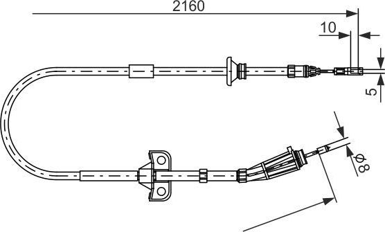Трос ручника (тросик ручного тормоза) Bosch. Артикул 1 987 482 284