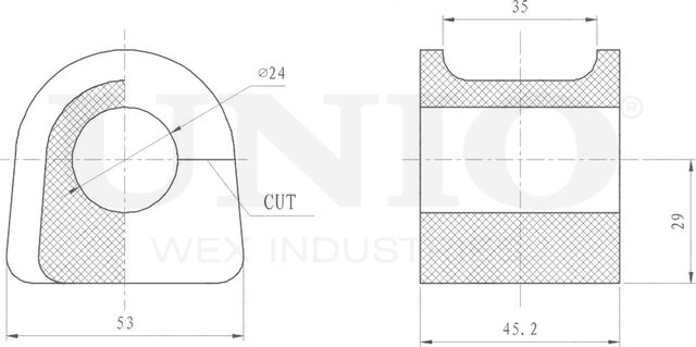 Втулка стабилизатора (Unio). Артикул RMP-10055