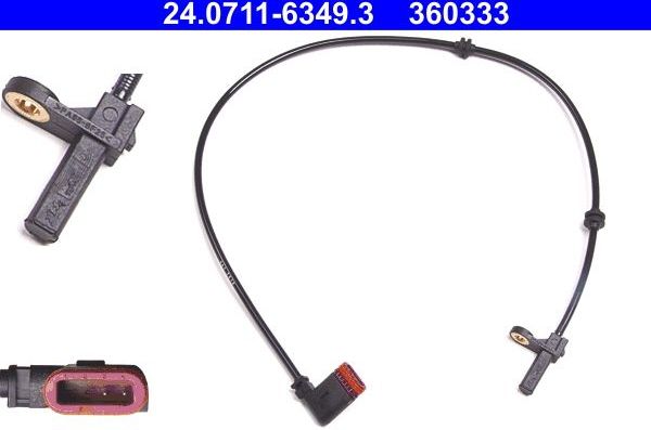 Датчик ABS ATE задний для Mercedes-Benz S-Класс V (W221) 2005-2013. Артикул 24.0711-6349.3