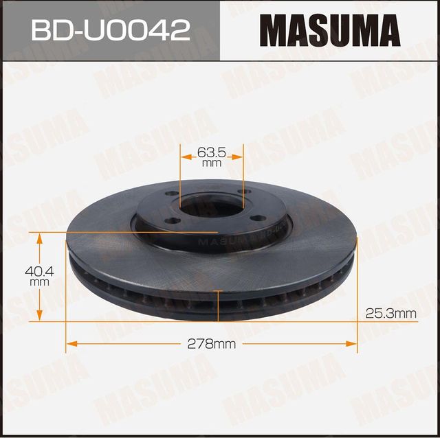 Диск тормозной MASUMA, front FORD ECOSPORT 14-18 [уп.2] Masuma. Артикул BDU0042