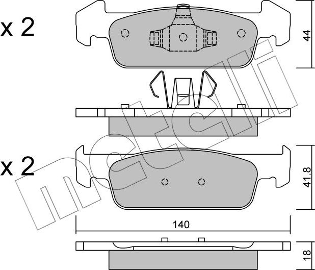 Тормозные колодки Metelli передние для Dacia Logan II 2012-2015. Артикул 22-0975-1