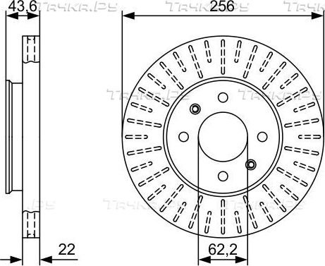 Тормозной диск Bosch передний для Kia Rio III 2011-2017. Артикул 0 986 479 V96