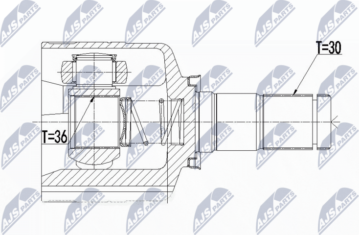 Шрус внутренний (граната) NTY. Артикул NPW-RE-092