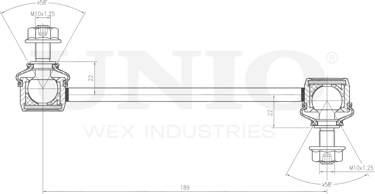 Тяга/стойка стабилизатора (Unio). Артикул SSP-50187