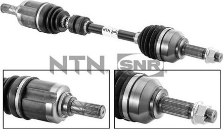 Полуось (привод в сборе, приводной вал) NTN / SNR. Артикул DK68.006