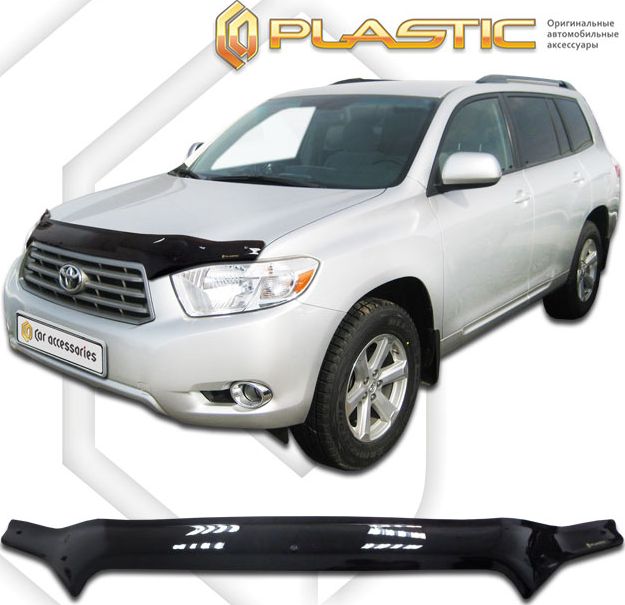 Дефлектор СА Пластик для капота (Classic черный) Toyota Highlander 2007–2011. Артикул 2010010111977