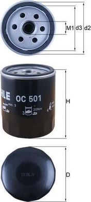 Масляный фильтр Mahle для Alfa Romeo 166 I 1998-2007. Артикул OC 501