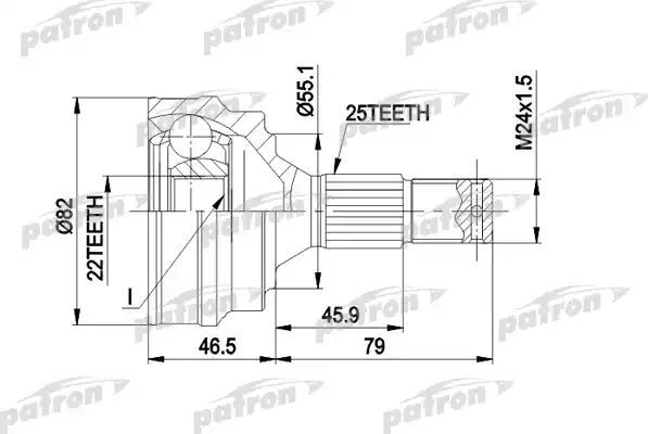 Шрус наружный (граната) Patron. Артикул PCV1015