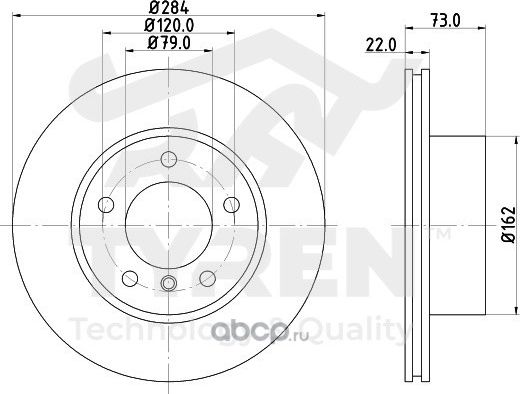 Тормозной диск (Tyren). Артикул TYR1021791