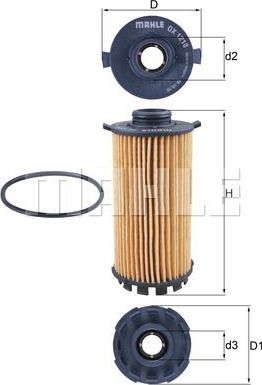 Масляный фильтр Mahle. Артикул OX 1218D