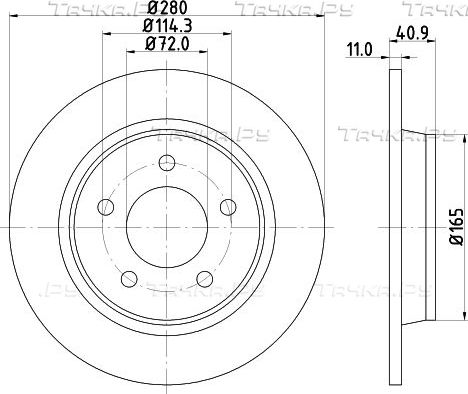 Тормозной диск Nisshinbo задний для Mazda 5 I (CR) 2005-2010. Артикул ND5017