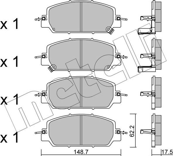 Тормозные колодки Metelli. Артикул 22-1153-0