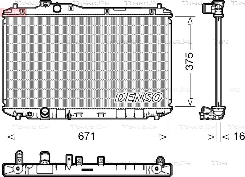 Радиатор охлаждения двигателя Denso. Артикул DRM40037