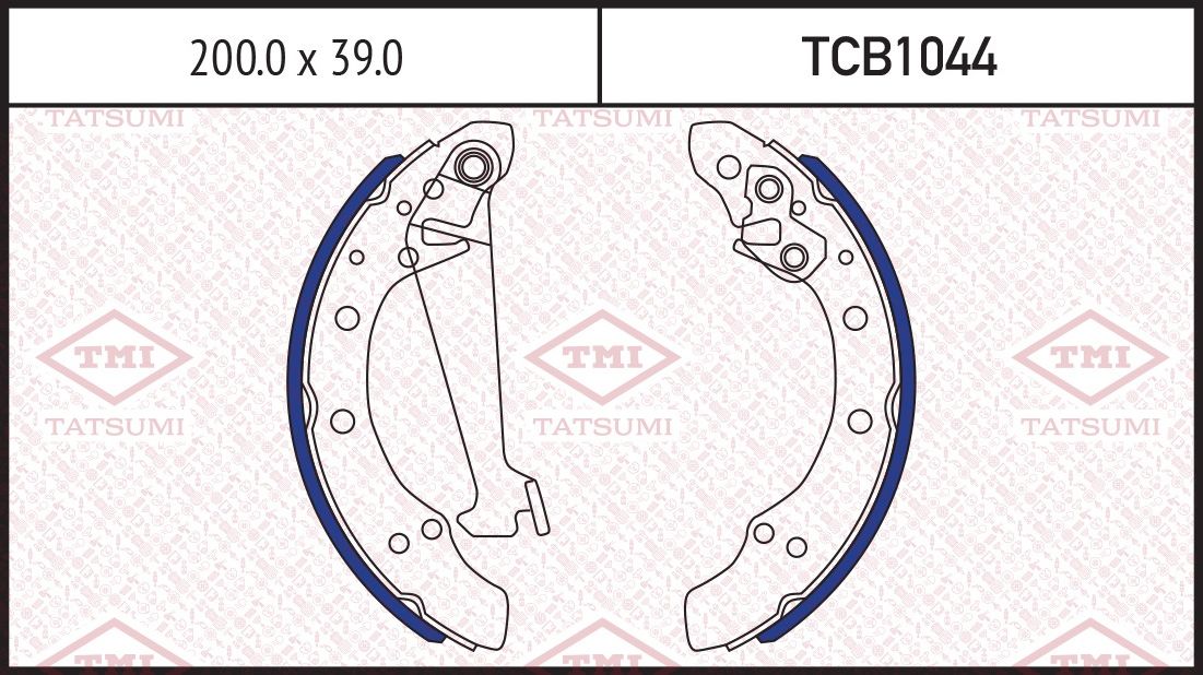 Колодки тормозные VAG A2/GOLF 3/PASSAT/POLO/FABIA -08 задн.барабан. (Tatsumi). Артикул TCB1044