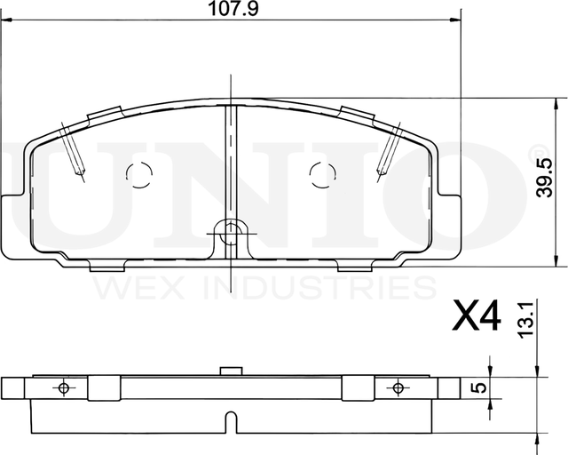 Колодки тормозные дисковые, комплект (Unio). Артикул BRP-20042