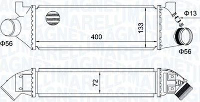 Интеркулер Magneti Marelli для Ford Transit VI 2000-2006. Артикул 351319204950