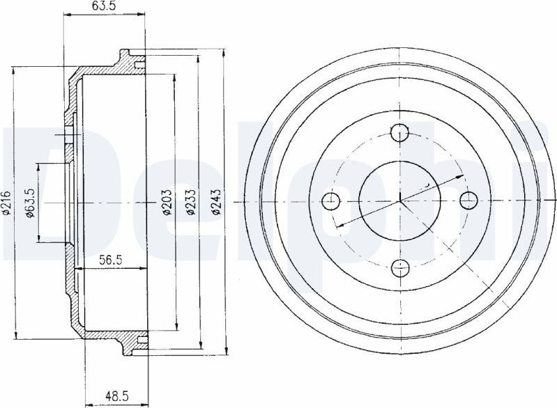 Тормозной барабан Delphi. Артикул BF369