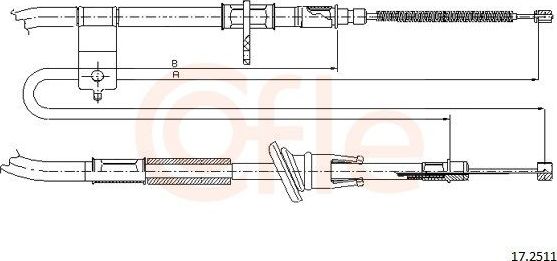Трос ручника (тросик ручного тормоза) Cofle. Артикул 17.2511