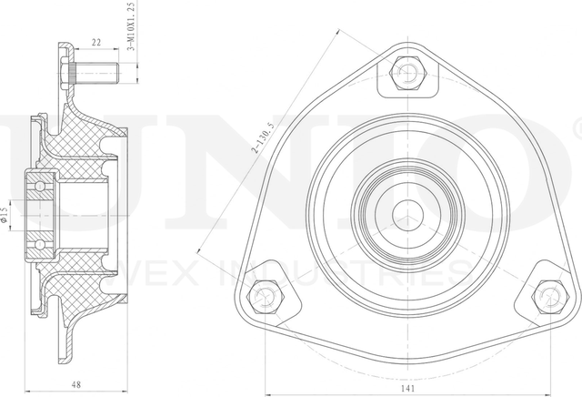 Опора амортизационной стойки (Unio). Артикул RMP-13033