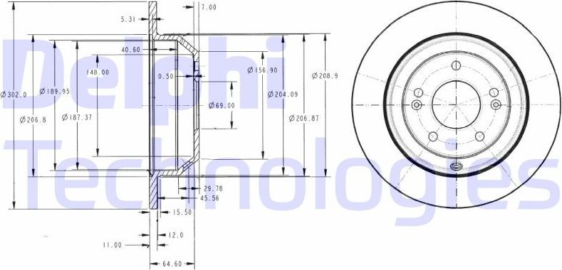 Тормозной диск Delphi. Артикул BG4335