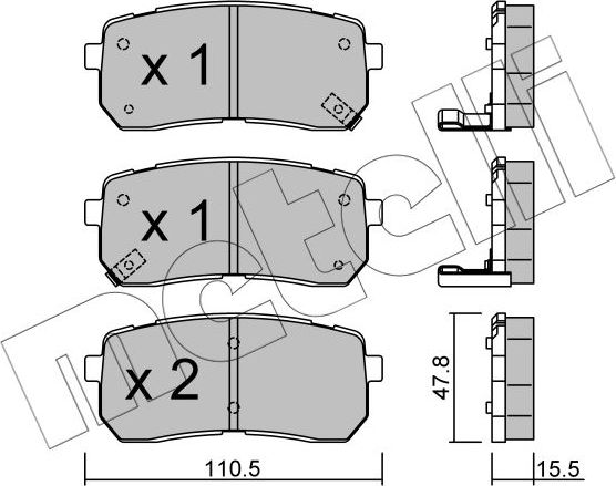 Тормозные колодки Metelli. Артикул 22-0786-0