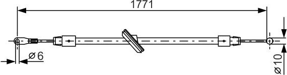 Трос ручника (тросик ручного тормоза) Bosch передний для Volkswagen Crafter I 2006-2011. Артикул 1 987 482 030