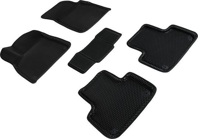 Коврики Seintex 3D EVA ромб для салона Audi Q7 II 2015-2026 ЧЕРНЫЕ. Артикул 95270