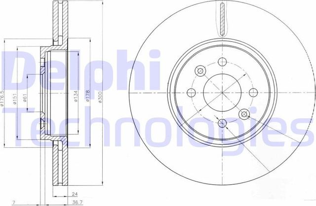Тормозной диск Delphi. Артикул BG3929