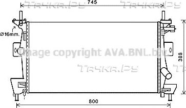 Радиатор охлаждения двигателя AVA. Артикул FD2475
