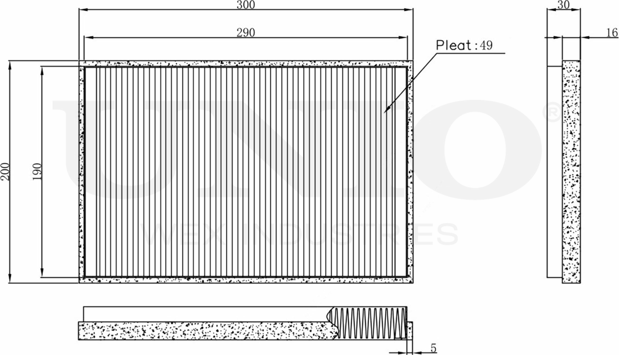 Фильтр салона (Unio). Артикул FLT-40005