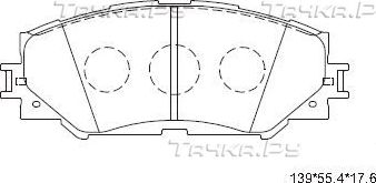 Тормозные колодки Asimco передние для Toyota Allion II 2007-2013. Артикул KD2780