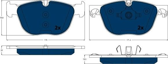 Тормозные колодки TRW ELECTRIC BLUE. Артикул GDB1726BTE