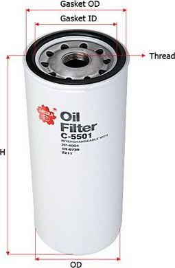 Масляный фильтр Sakura. Артикул C-5501