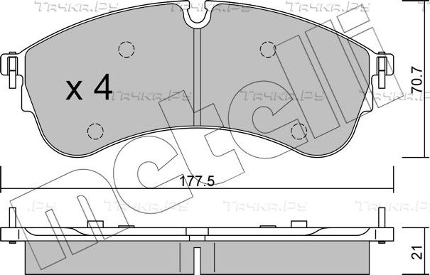 Тормозные колодки Metelli передние для MAN TGE 2016-2026. Артикул 22-1174-0