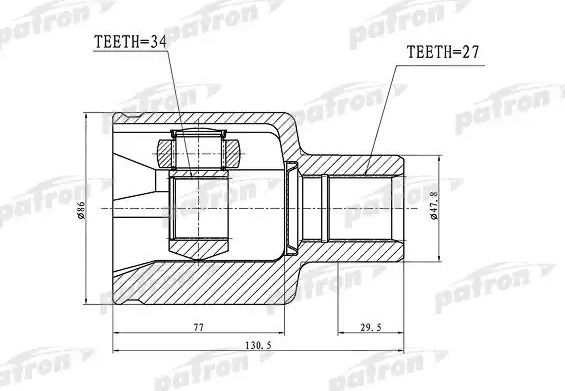 Шрус внутренний (граната) Patron. Артикул PCV3022