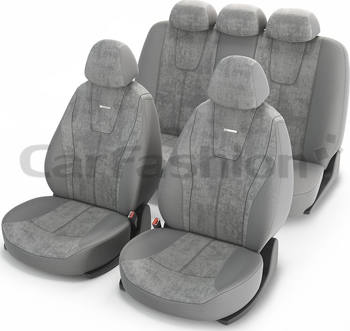 Чехлы универсальные CarFashion Record на сидения авто, цвет Светло-серый/Светло-серый/Светло-серый. Артикул 10068